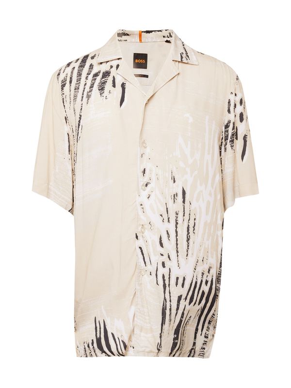 BOSS Orange BOSS Orange Риза 'Rayer'  бежово / оранжево / черно / бяло