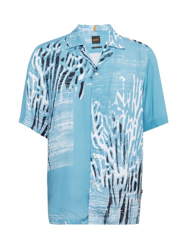 BOSS Orange BOSS Orange Риза 'Rayer'  светлосиньо / черно / бяло
