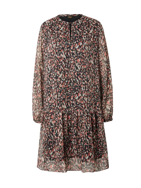 BOSS Orange BOSS Orange Рокля 'Dalliana'  нефритено зелено / корал / черно / мръсно бяло