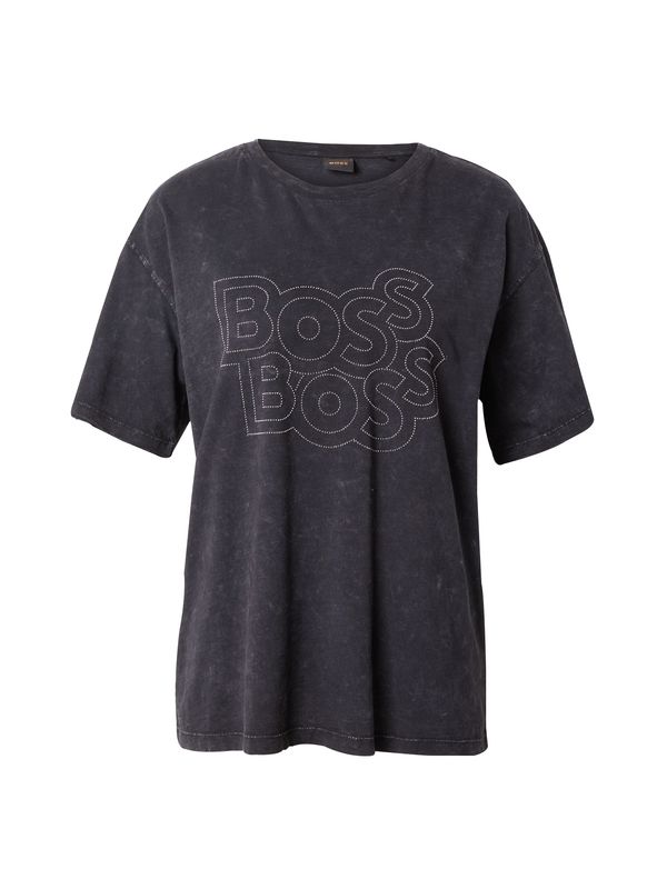 BOSS Orange BOSS Orange Тениска 'C_Eband_1'  черно / сребърно