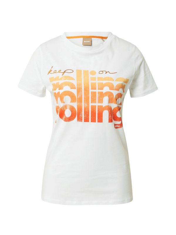 BOSS Orange BOSS Orange Тениска 'Elogo'  оранжево / тъмнооранжево / мръсно бяло