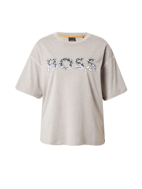 BOSS Orange BOSS Orange Тениска 'EVINA'  сиво / зелено / бяло