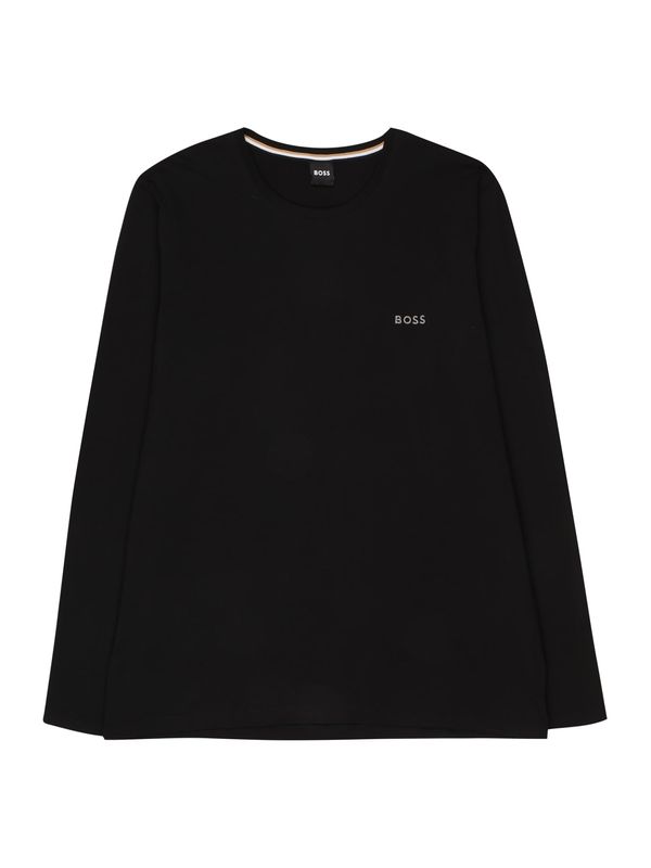 BOSS Orange BOSS Orange Тениска 'Mix&Match LS-Shirt R'  черно / бяло
