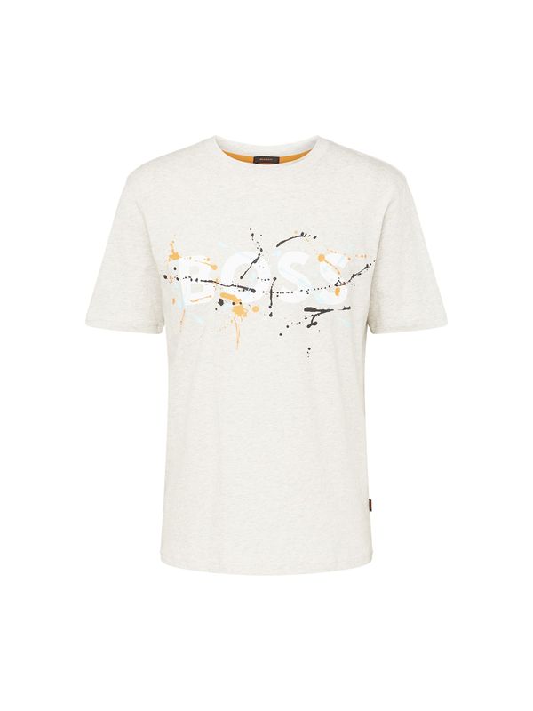 BOSS Orange BOSS Orange Тениска  сив меланж / оранжево / черно / бяло