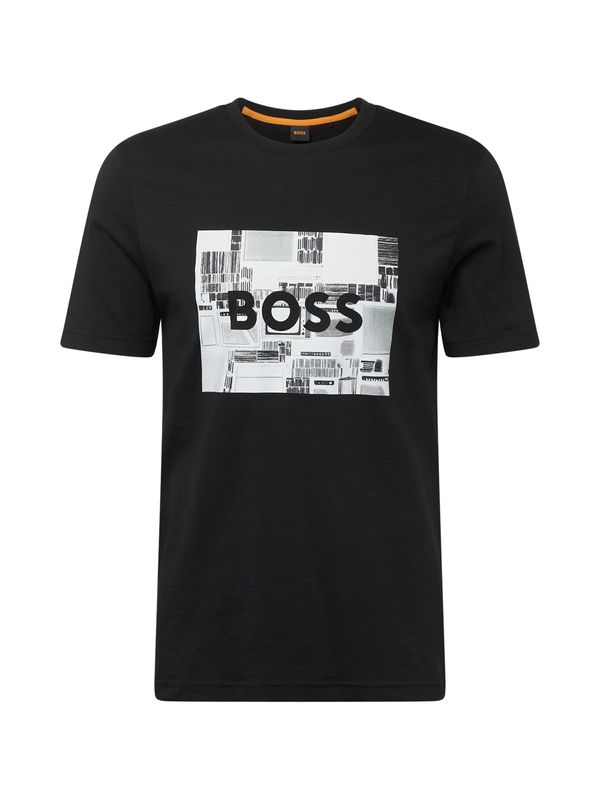 BOSS Orange BOSS Orange Тениска  светлосиво / черно / мръсно бяло