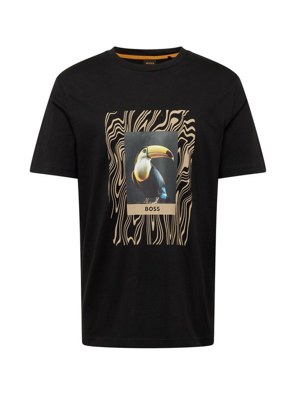 BOSS Orange BOSS Orange Тениска 'Te Tucan'  бежово / синьо / оранжево / черно