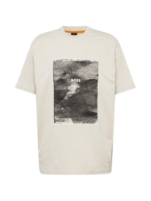 BOSS Orange BOSS Orange Тениска 'Te_Kalt'  бежово / антрацитно черно