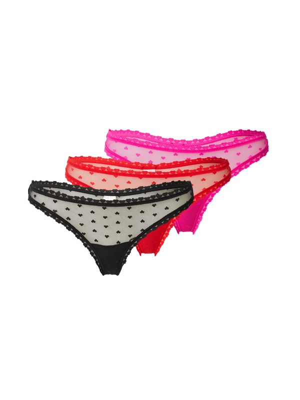 Boux Avenue Boux Avenue Стринг  розово / огнено червено / черно