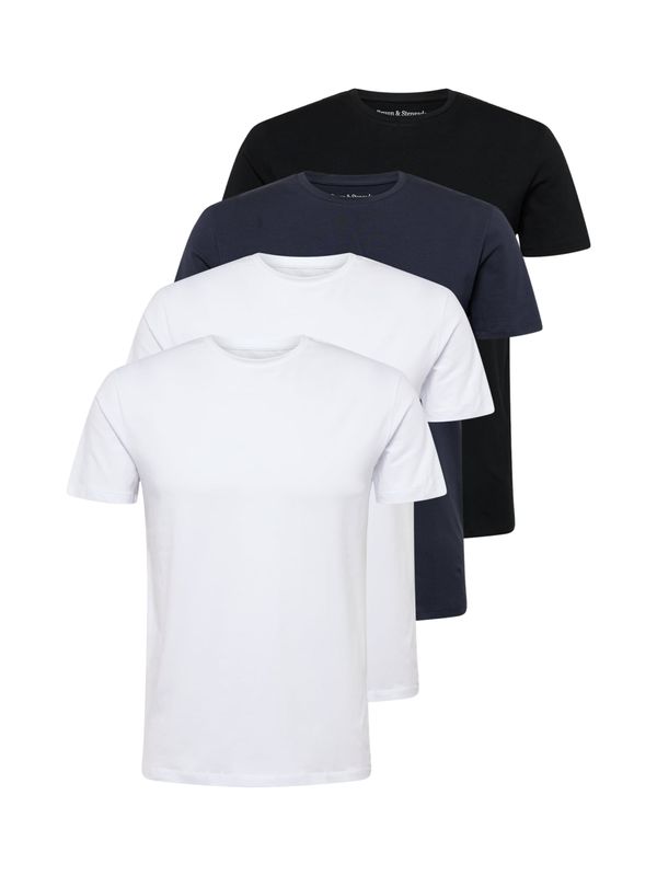 Bruun & Stengade Bruun & Stengade Тениска 'Antiqua'  нейви синьо / черно / бяло