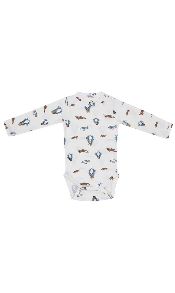 Bruuns Bazaar Kids Bruuns Bazaar Kids Бебешки гащеризони/боди  гълъбово синьо / кафяво / бяло