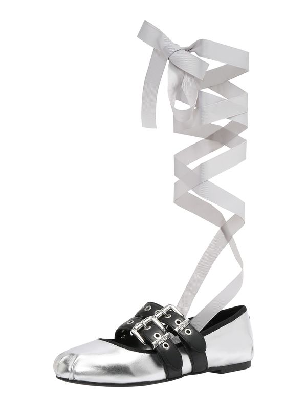 BUFFALO BUFFALO Балерина с каишка 'DAPHNE JANE'  сиво / черно / сребърно