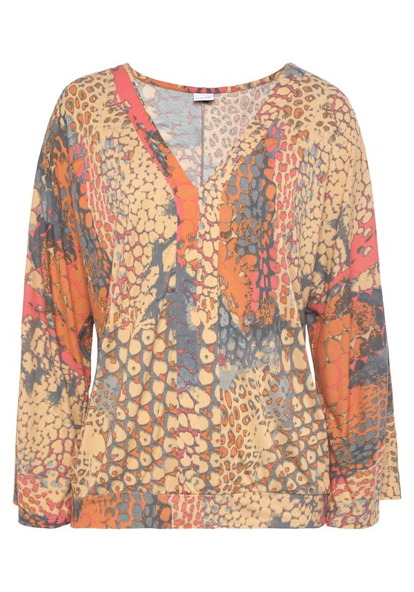 BUFFALO BUFFALO Блуза  бежово / сиво / оранжево