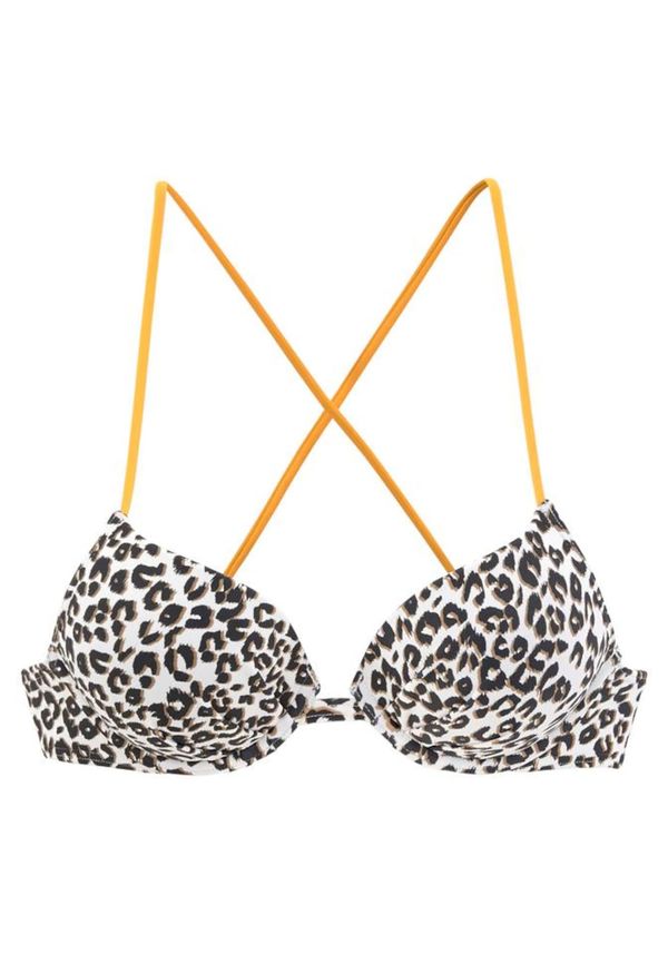 BUFFALO BUFFALO Горнище на бански 'Kitty'  кафяво / жълто / бяло