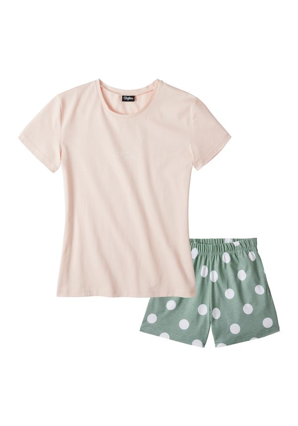 BUFFALO BUFFALO Комплект пижама  зелено / пастелно розово / бяло