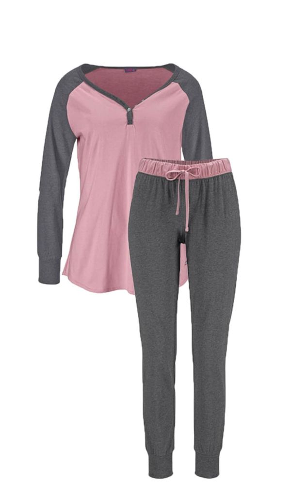 BUFFALO BUFFALO Пижама  сиво / бледорозово