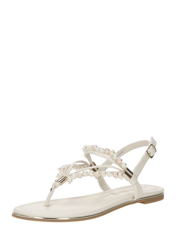 BUFFALO BUFFALO Сандали с разделител за пръстите 'CAPRI'  бежово / слонова кост / перлено бяло