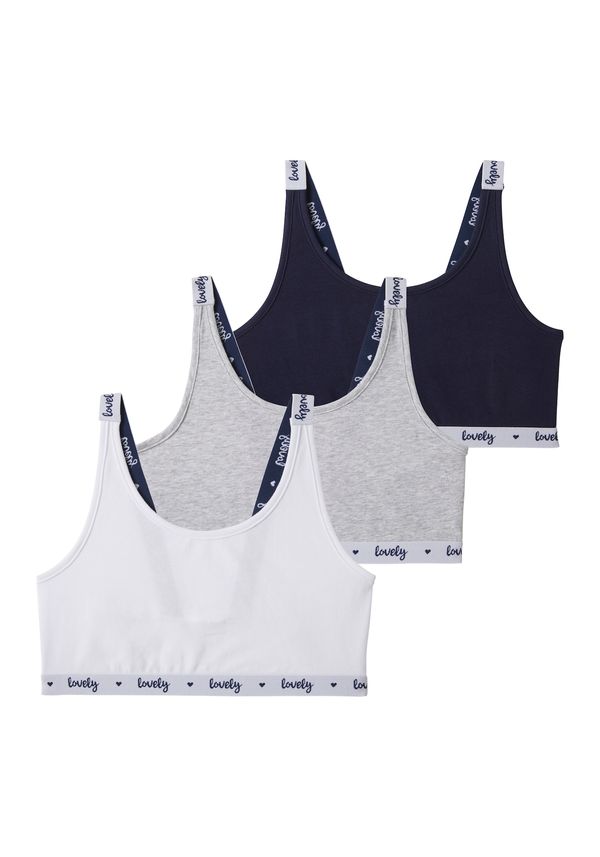 BUFFALO BUFFALO Сутиен  нейви синьо / сив меланж / бяло