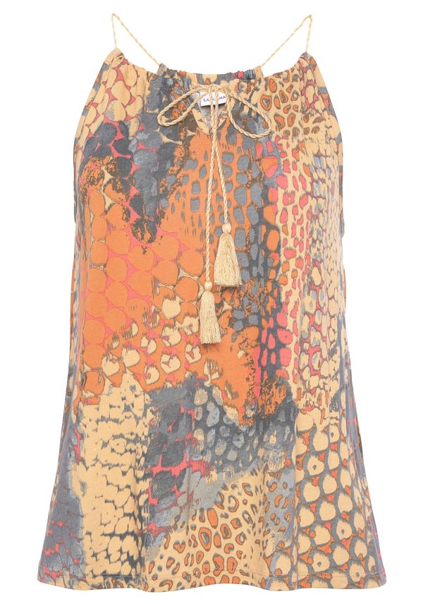 BUFFALO BUFFALO Топ  пастелно жълто / сиво / оранжево