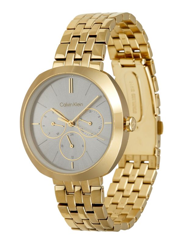 Calvin Klein Calvin Klein Аналогов часовник 'SHAPE'  злато / бяло