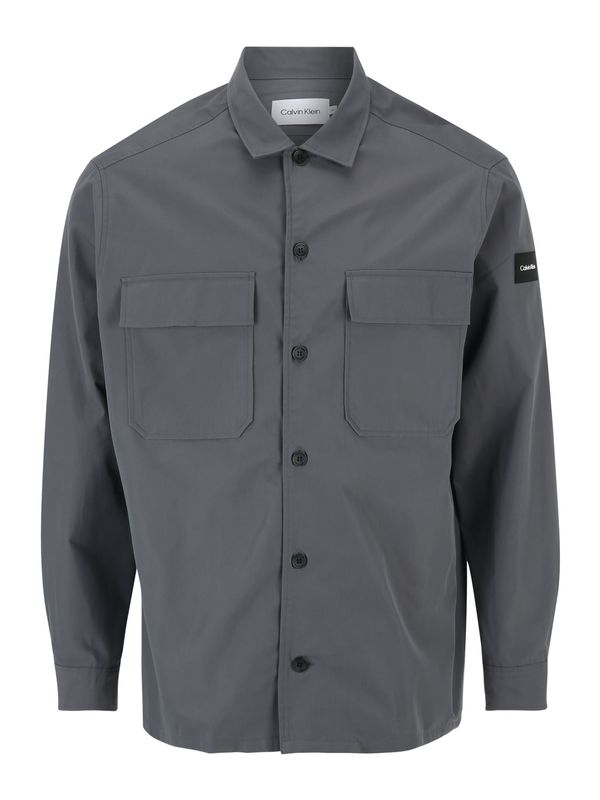 Calvin Klein Big & Tall Calvin Klein Big & Tall Риза  сиво / черно / бяло
