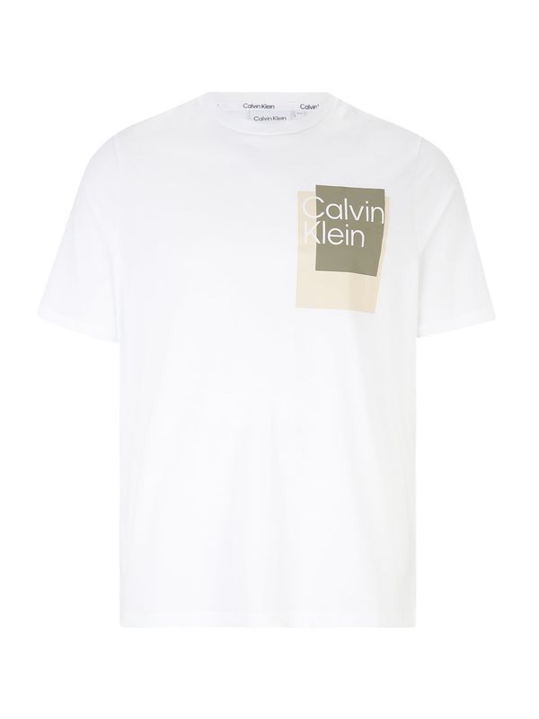Calvin Klein Big & Tall Calvin Klein Big & Tall Тениска  бежово / каки / бяло