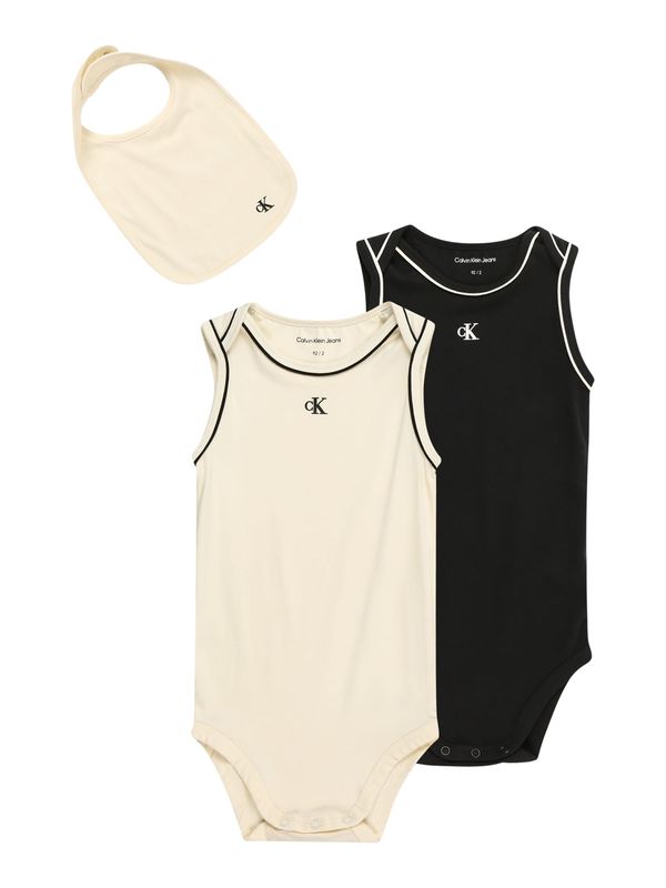Calvin Klein Jeans Calvin Klein Jeans Бебешки гащеризони/боди  бежово / черно / бяло