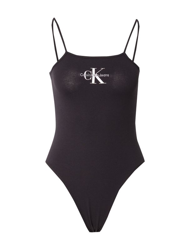 Calvin Klein Jeans Calvin Klein Jeans Блуза боди  черно / сребърно / бяло