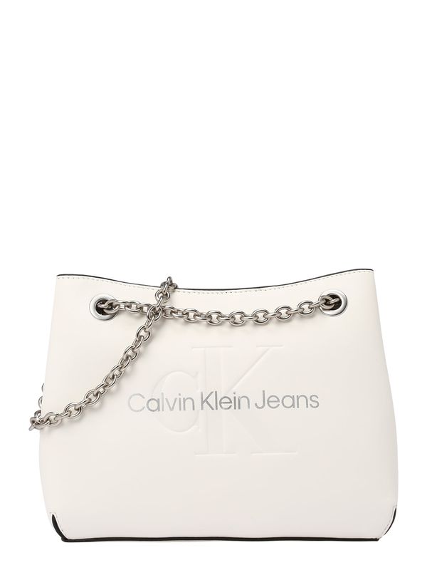 Calvin Klein Jeans Calvin Klein Jeans Чанта за през рамо  сребърно / бял памук