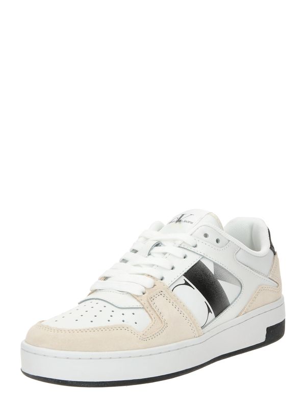 Calvin Klein Jeans Calvin Klein Jeans Ниски маратонки 'BASKET'  бежово / черно / бяло
