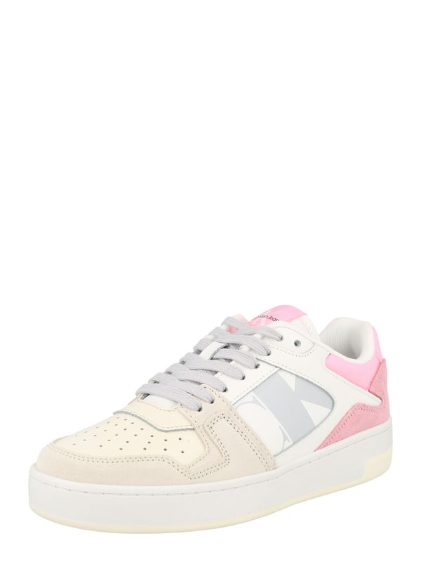 Calvin Klein Jeans Calvin Klein Jeans Ниски маратонки 'Basket'  бежово / светлосиво / бледорозово / бяло