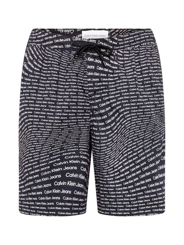 Calvin Klein Jeans Calvin Klein Jeans Панталон 'AOP'  черно / бяло