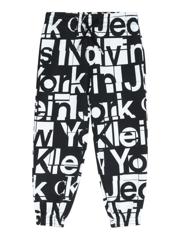 Calvin Klein Jeans Calvin Klein Jeans Панталон 'GRID'  черно / бяло