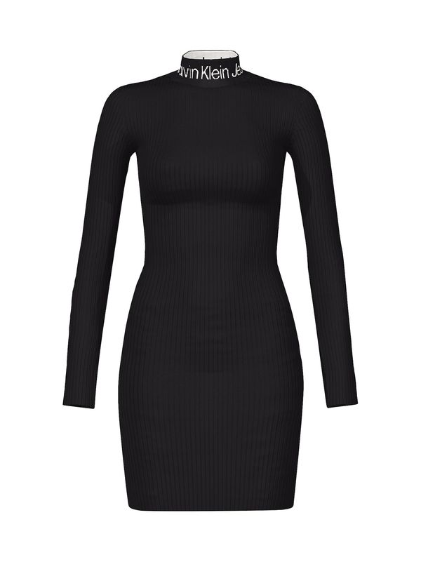 Calvin Klein Jeans Calvin Klein Jeans Плетена рокля  черно / бяло