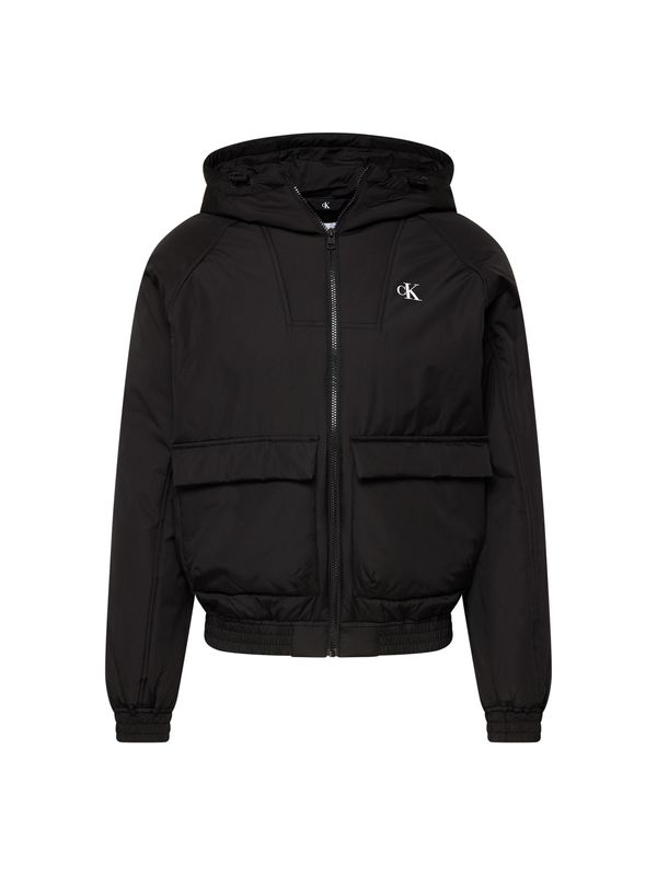 Calvin Klein Jeans Calvin Klein Jeans Преходно яке 'Harrington'  черно / бяло