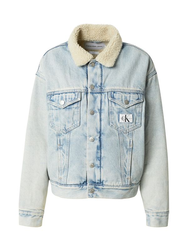 Calvin Klein Jeans Calvin Klein Jeans Преходно яке 'Sherpa'  бежово / светлосиньо