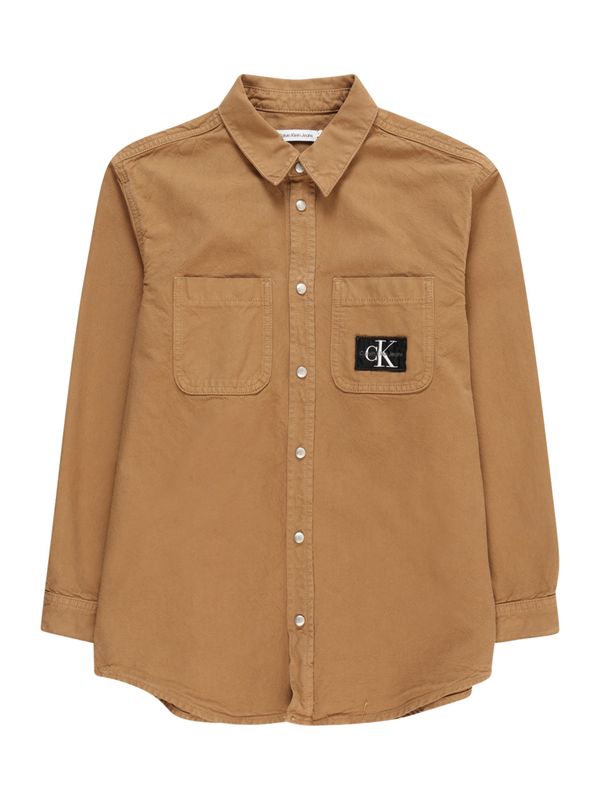 Calvin Klein Jeans Calvin Klein Jeans Риза  тъмнобежово / сиво / черно / бяло