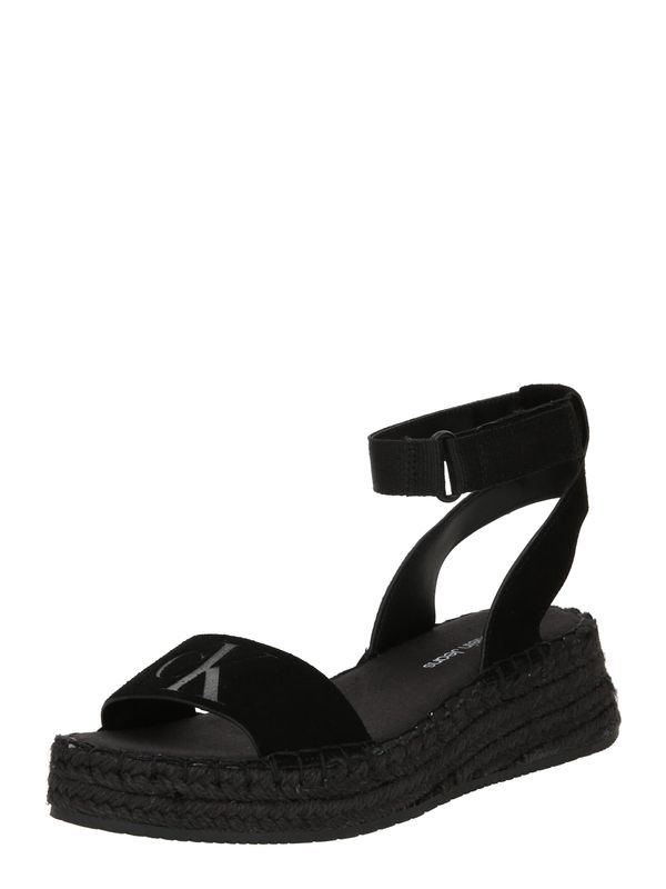 Calvin Klein Jeans Calvin Klein Jeans Сандали с каишка  сиво / черно