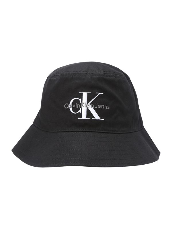 Calvin Klein Jeans Calvin Klein Jeans Шапка с периферия  черно / мръсно бяло