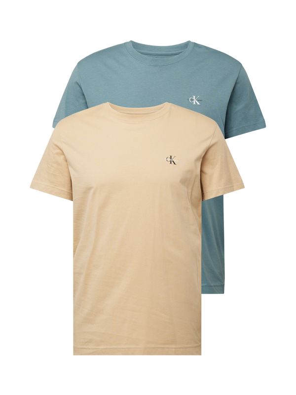 Calvin Klein Jeans Calvin Klein Jeans Тениска  бежово / гълъбово синьо / черно / бяло