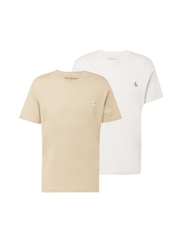 Calvin Klein Jeans Calvin Klein Jeans Тениска  цвят "пясък" / бяло