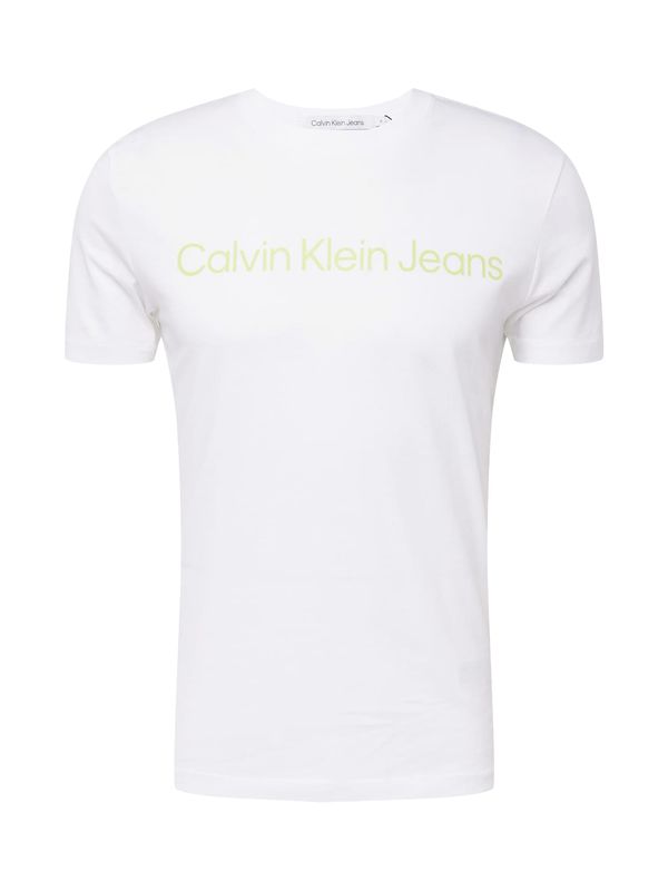 Calvin Klein Jeans Calvin Klein Jeans Тениска  лимоненожълто / бяло