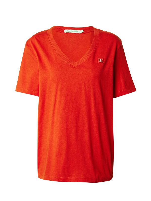 Calvin Klein Jeans Calvin Klein Jeans Тениска  неоново червено / бяло
