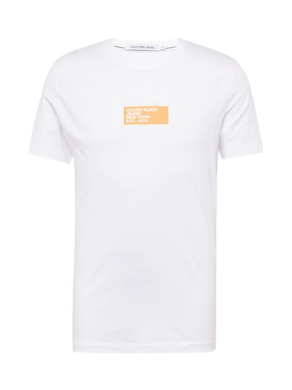 Calvin Klein Jeans Calvin Klein Jeans Тениска  оранжево / бяло