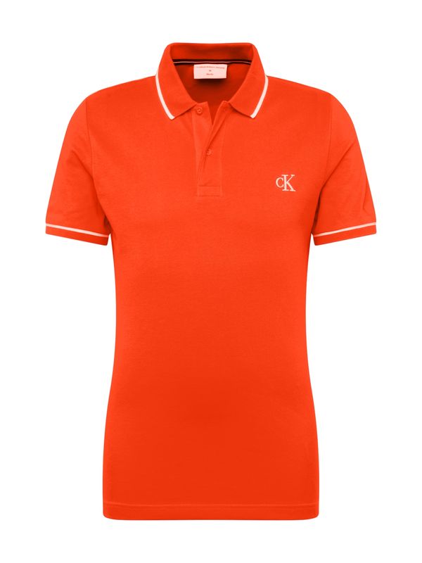 Calvin Klein Jeans Calvin Klein Jeans Тениска  оранжево-червено / бяло
