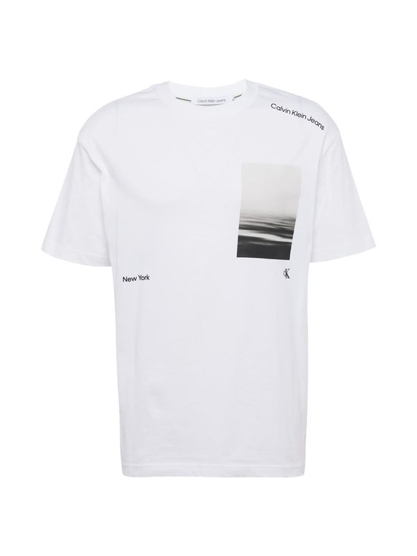 Calvin Klein Jeans Calvin Klein Jeans Тениска 'SERENITY'  сиво / светлосиво / черно / бяло