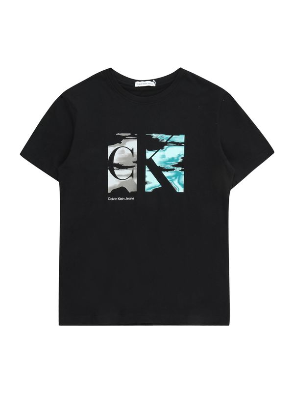 Calvin Klein Jeans Calvin Klein Jeans Тениска 'Serenity'  тюркоазен / сиво / черно / бяло