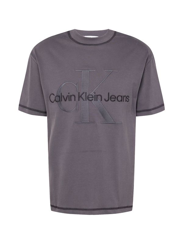 Calvin Klein Jeans Calvin Klein Jeans Тениска  сиво-кафяво / черно