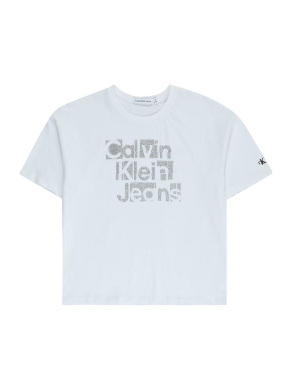 Calvin Klein Jeans Calvin Klein Jeans Тениска  сребърно / бял памук