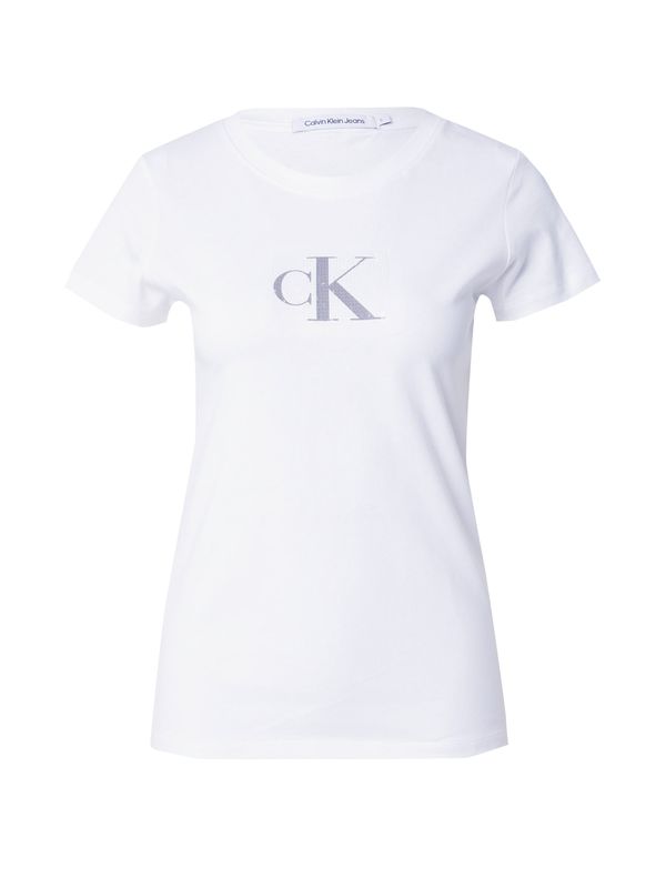 Calvin Klein Jeans Calvin Klein Jeans Тениска  сребърно / бяло