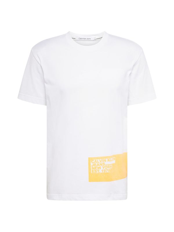 Calvin Klein Jeans Calvin Klein Jeans Тениска 'STENCIL'  жълто / бяло